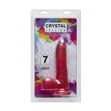 18cm Thin Cock with Balls - Pink