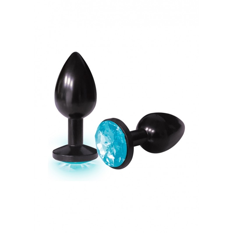 Bejeweled Annodized Stainless Steel Plug - Aqua