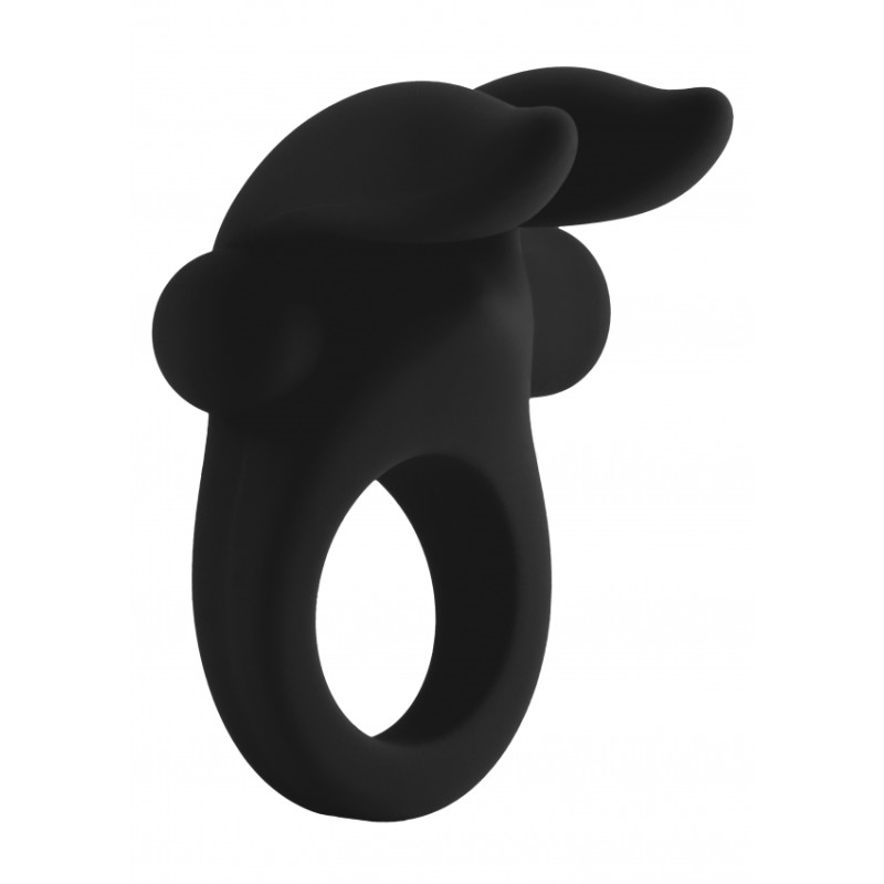 Bunny Cock ring with Stimulating Ears- Black