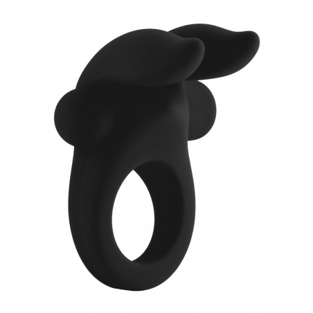 Bunny Cock ring with Stimulating Ears- Black