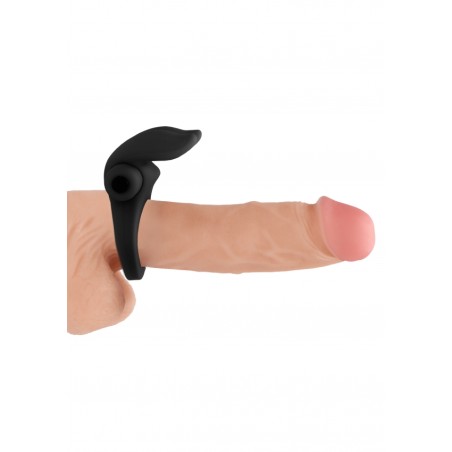 Bunny Cock ring with Stimulating Ears- Black