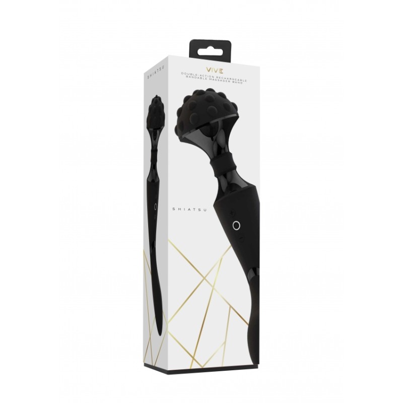 Vive | Shiatsu | Εύκαμπτος Wand Massager | Μαύρος