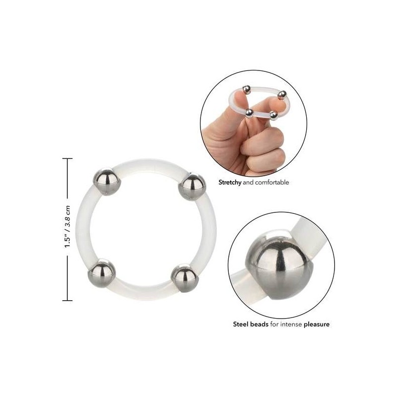 California Exotics | Steel Beaded Silicone Ring | Large
