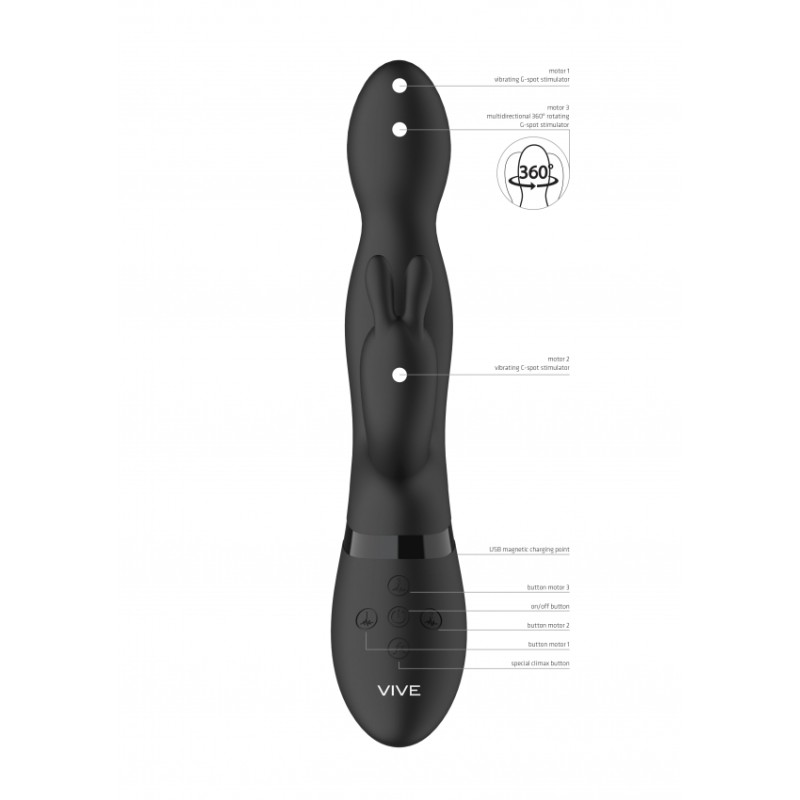 Vive | Niva | 360 Degrees Rotating Rabbit | Black