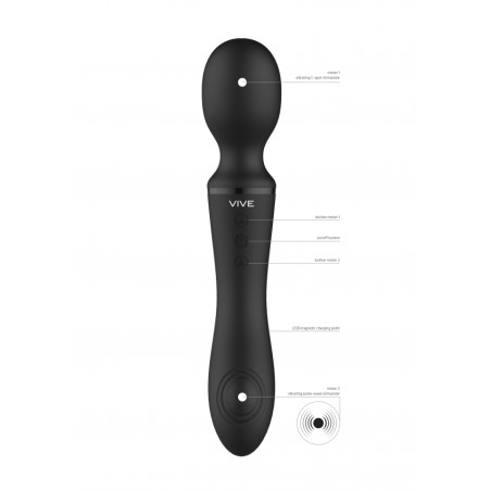 Vive | Enora | Wand & Pulsewave Vibrator | Black