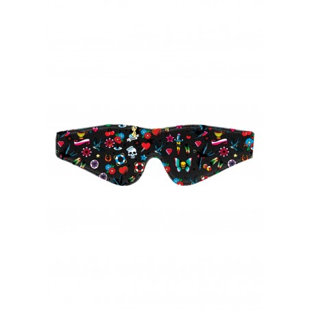 Printed Eye Mask - Old School Tattoo Style - Black