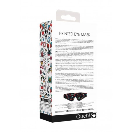 Printed Eye Mask - Old School Tattoo Style - Black