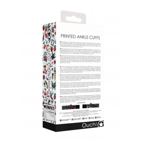 Printed Ankle Cuffs | Old School Tattoo Style | Black