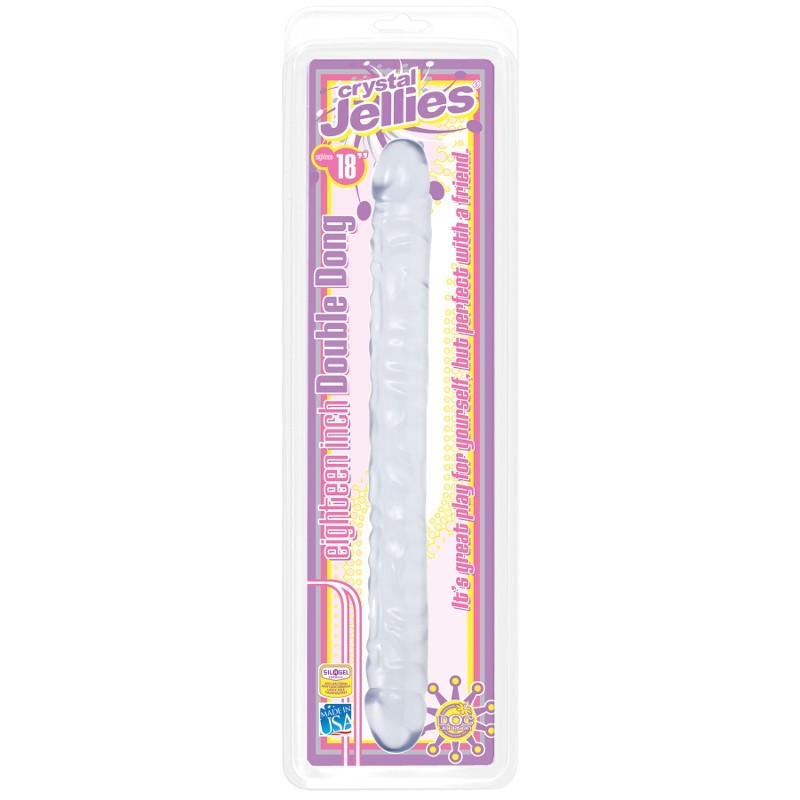 Doc Johnson -  CRYSTAL JELLIES DOUBLE DONG 45cm - Clear
