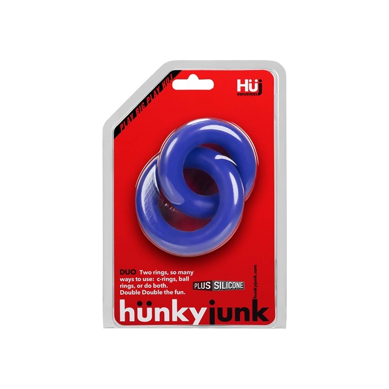 Hünkyjunk | Cock & Ball Rings Duo-Linked | Cobalt