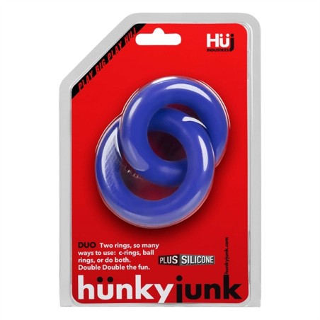 Hünkyjunk | Cock & Ball Rings Duo-Linked | Cobalt