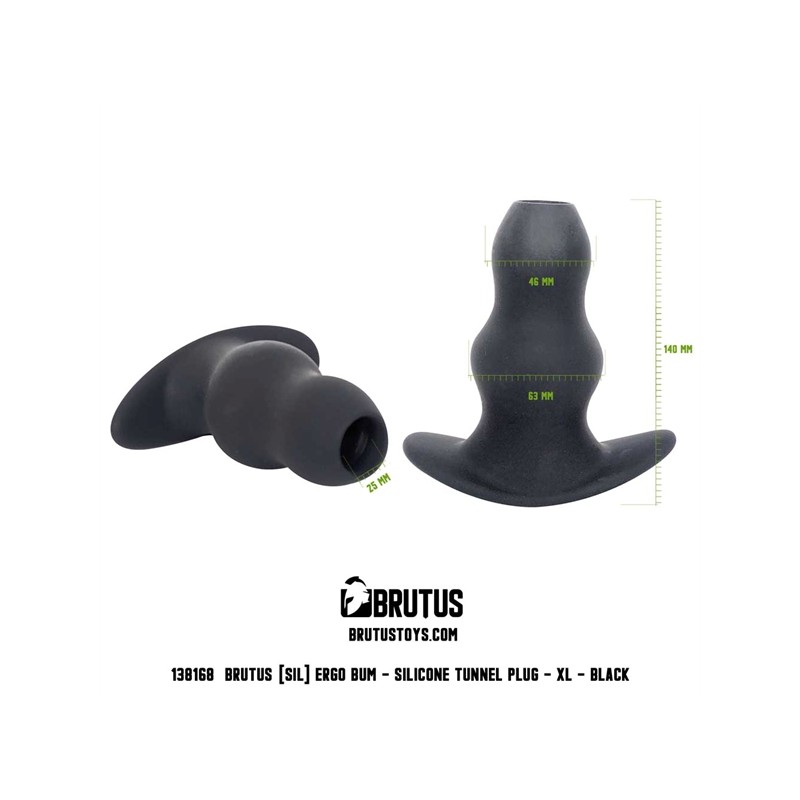 BRUTUS | Ergo Bum | Silicone Tunnel Plug - XL | Black