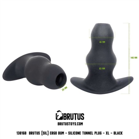 BRUTUS | Ergo Bum | Silicone Tunnel Plug - XL | Black