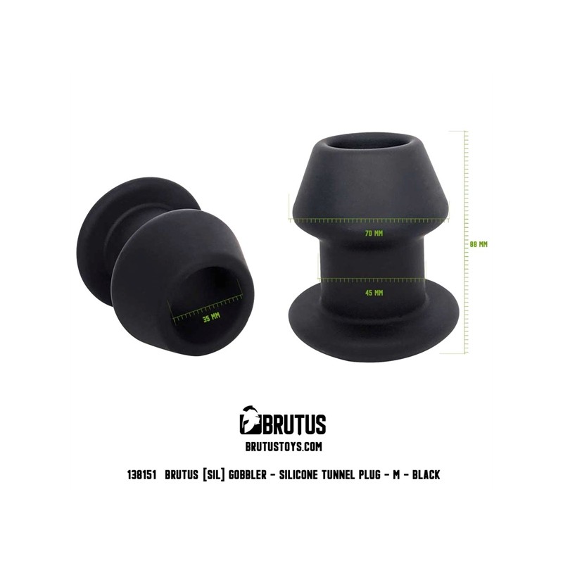 BRUTUS | Gobbler | Silicone Tunnel Plug - Medium | Black