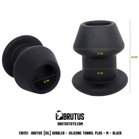 BRUTUS | Gobbler | Silicone Tunnel Plug - Medium | Black
