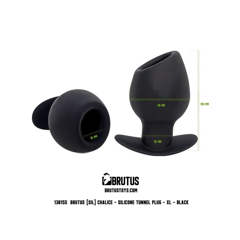BRUTUS | Chalice | Silicone Tunnel Plug - XL | Black