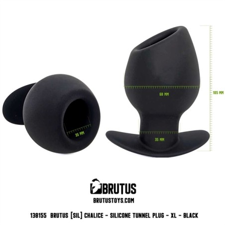 BRUTUS | Chalice | Silicone Tunnel Plug - XL | Black