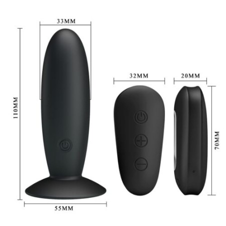 Pretty Love | Mr Play Remote Control Vibrating Anal Plug - 11cm