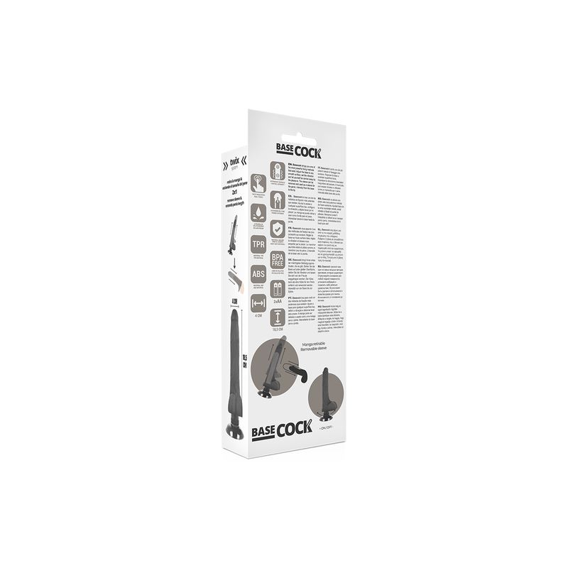 BASECOCK | Realistic Vibrator 2-1 | black | 18,5cm