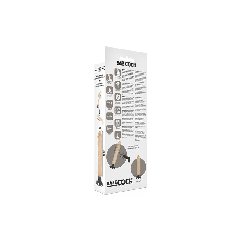 BASECOCK | Realistic Vibrator 2-1 | Flesh | 20cm
