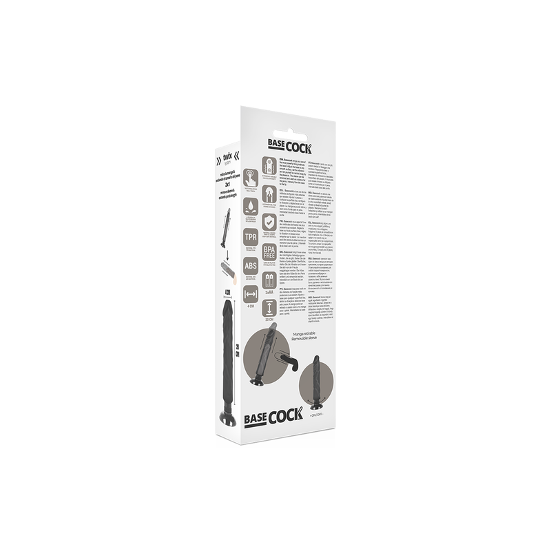 BASECOCK | Realistic Vibrator 2-1 | Black | 20cm