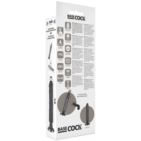 BASECOCK | Realistic Vibrator 2-1 | Black | 20cm