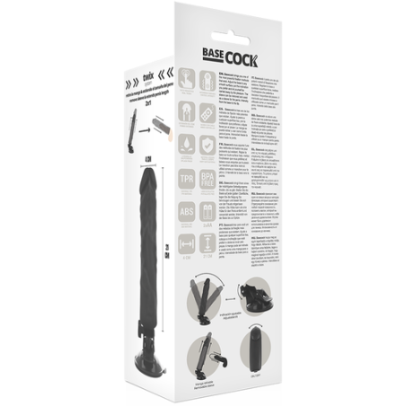 BASECOCK | Realistic Vibrator Remote Control | Black | 21cm