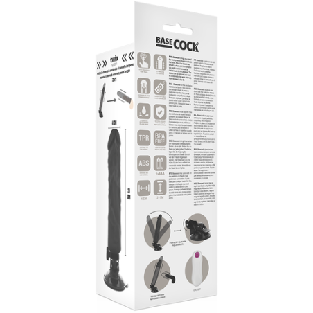 BASECOCK | Realistic Vibrator Remote Control | Black | 21cm