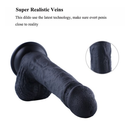 Hismith | 23cm Silicone Dildo Black Hismith Kliclok Sex Machine