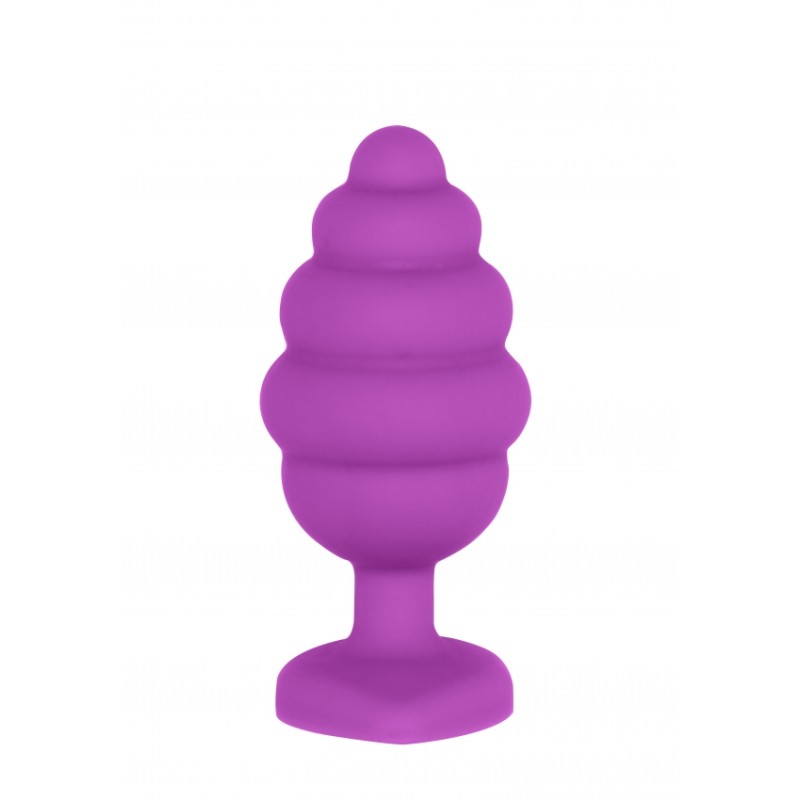 OUCH! | Large Ribbed Diamond Heart Plug | Purple