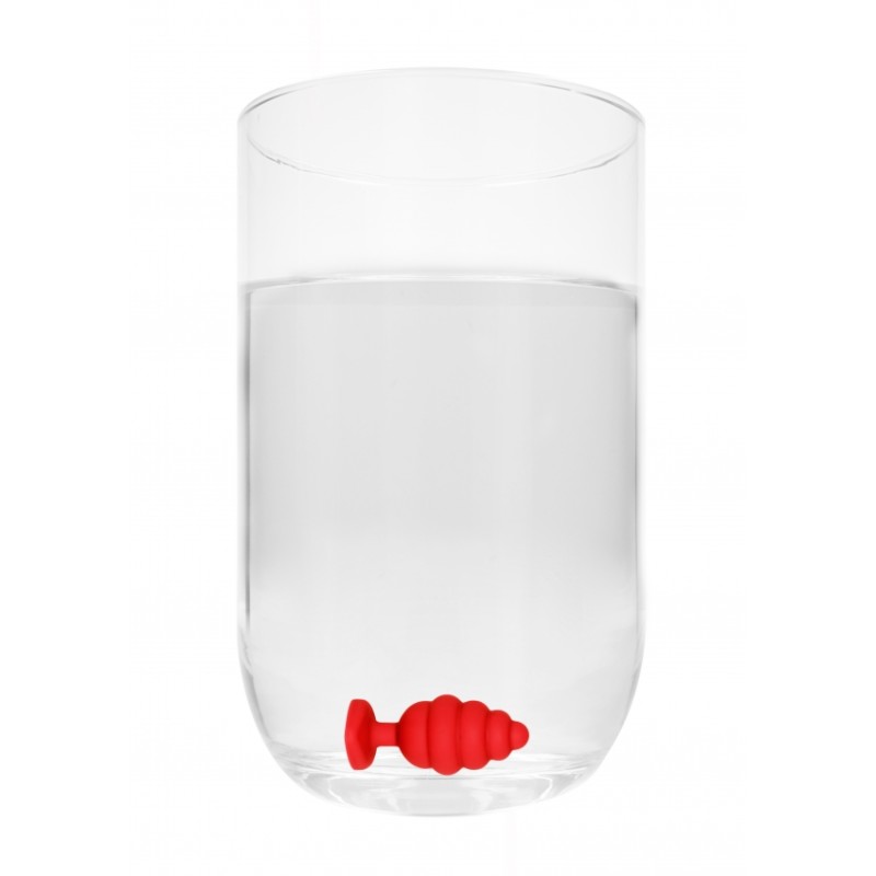 OUCH! | Extra Large Ribbed Diamond Heart Plug | Red