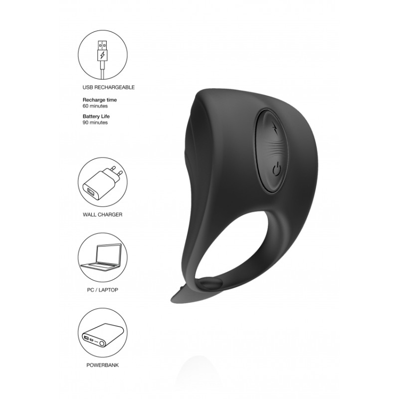 Electrosex | Cock Ring - C-spot Massager | Black