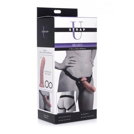 STRAP-U | Brazen | 20cm Silicone Dildo with Harness | Flesh