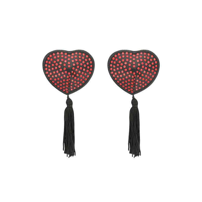 COQUETTE CHIC DESIRE | NIPPLE COVERS HEART | BLACK - RED