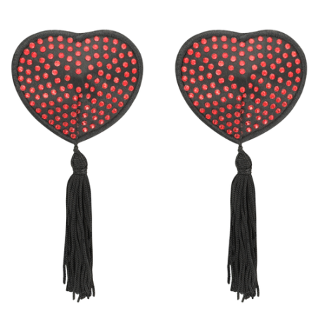 COQUETTE CHIC DESIRE | NIPPLE COVERS HEART | BLACK - RED