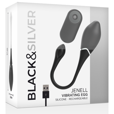 BLACK&SILVER | JENELL | RECHARGEABLE VIBRATING EGG