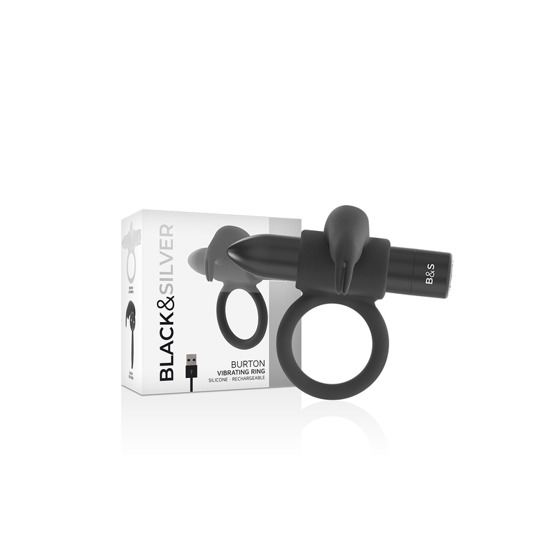 BLACK&SILVER | BURTON | RECHARGEABLE VIBRATING RING | Black