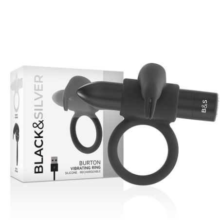 BLACK&SILVER | BURTON | RECHARGEABLE VIBRATING RING | Black
