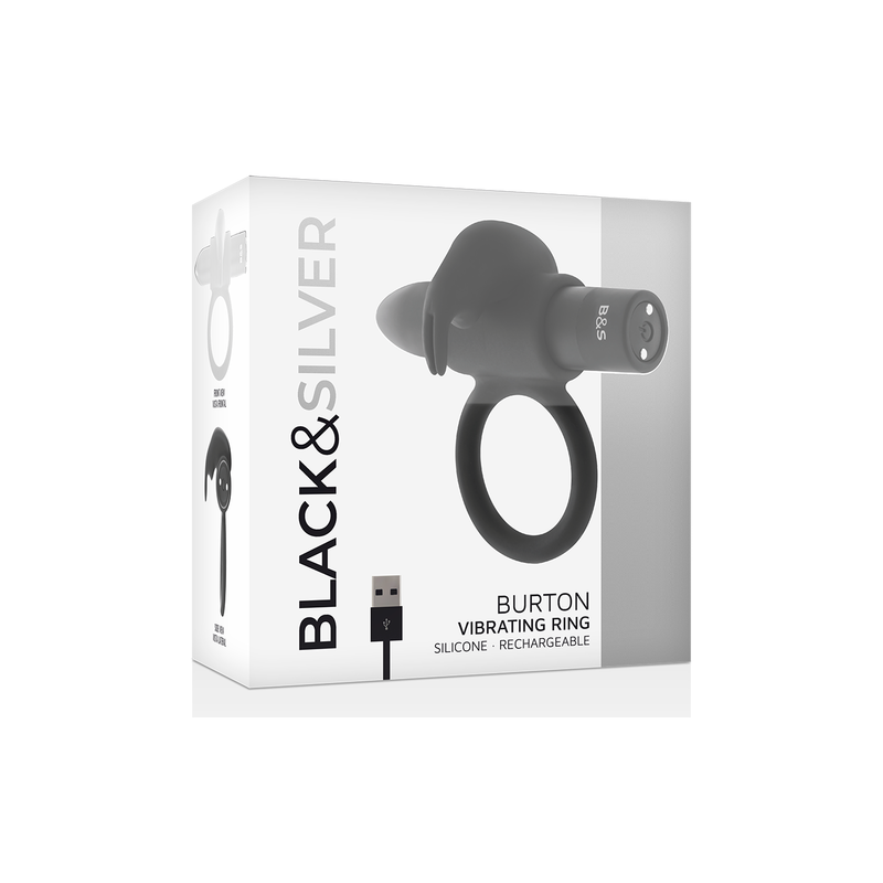 BLACK&SILVER | BURTON | RECHARGEABLE VIBRATING RING | Black