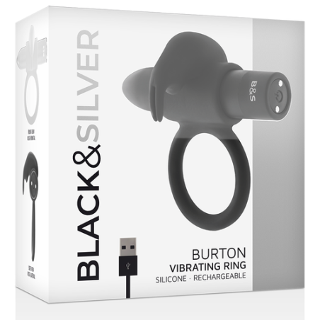 BLACK&SILVER | BURTON | RECHARGEABLE VIBRATING RING | Black