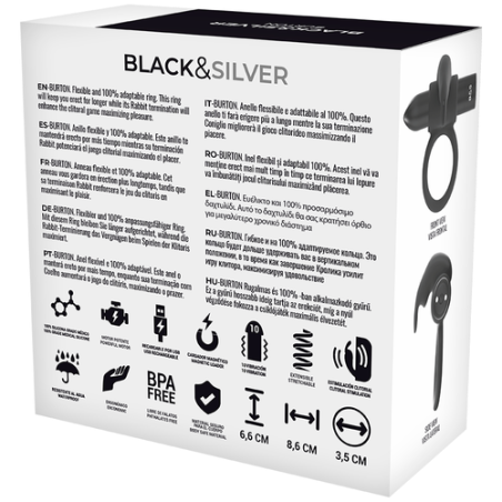 BLACK&SILVER | BURTON | RECHARGEABLE VIBRATING RING | Black