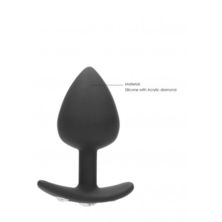 Extra Large | Diamond Butt Plug With Handle | Black