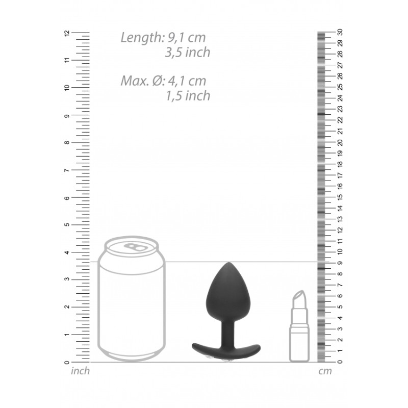 Extra Large | Diamond Butt Plug With Handle | Black