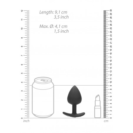 Extra Large | Diamond Butt Plug With Handle | Black