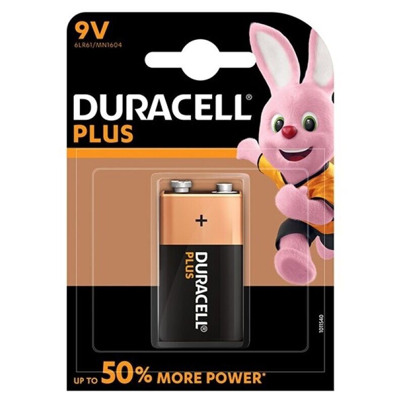 DURACELL PLUS POWER BATTERY 9V LR61 1UNIT