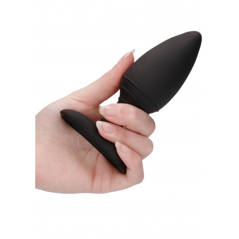[ Sex Shop - Bulk ] Θερμαινόμενη & Δονούμενη Πρωκτική Σφήνα - Μαύρο