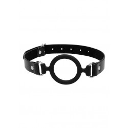 OUCH! | Silicone Ring Gag With Leather Straps | Black