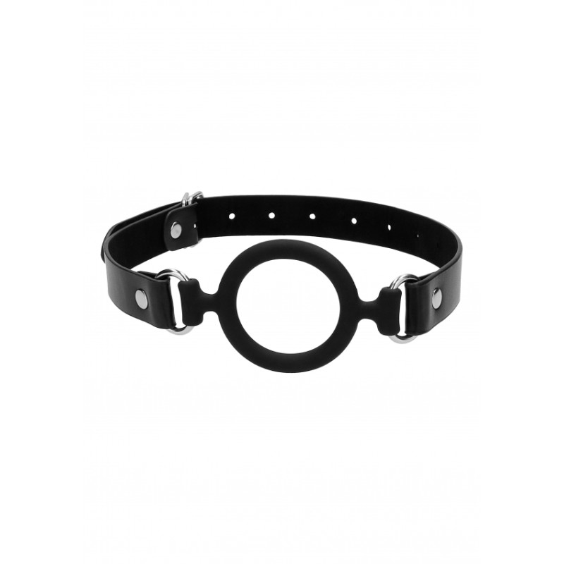OUCH! | Silicone Ring Gag With Leather Straps | Black OUCH! | Silicone Ring Gag With Leather Straps | Black