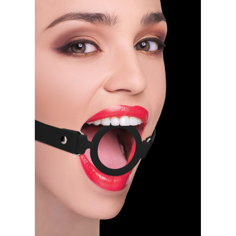 OUCH! | Silicone Ring Gag With Leather Straps | Black OUCH! | Silicone Ring Gag With Leather Straps | Black