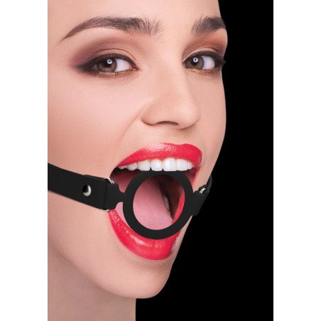 OUCH! | Silicone Ring Gag With Leather Straps | Black